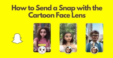 How to send a snap with the cartoon face lens