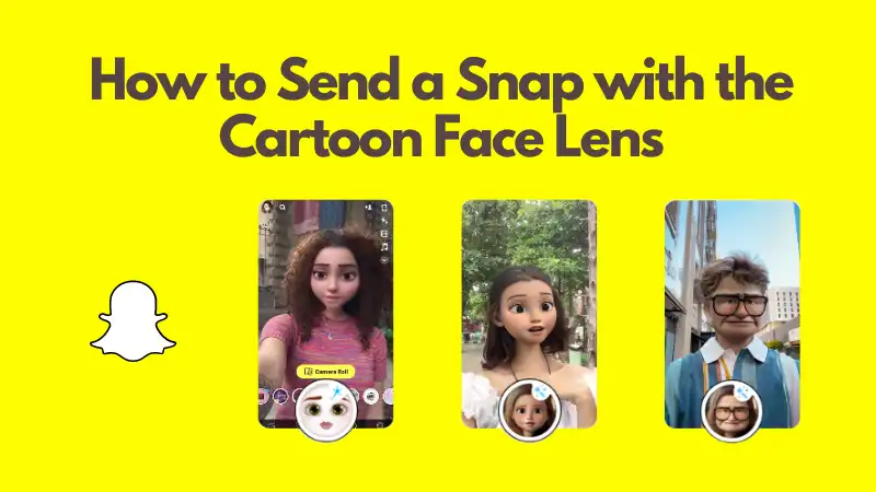 How to send a snap with the cartoon face lens