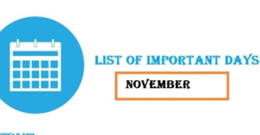 November 2023: List of Important National and International Days.