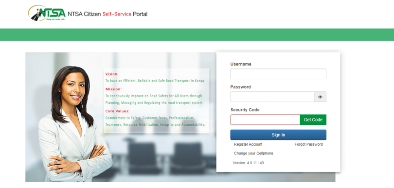 TIMSVIRL - NTSA TIMSVIRL account registration procedure and activation