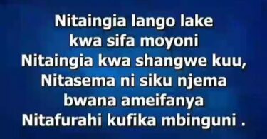 Sarah Wangui - Nitaingia Lango Lake Lyrics