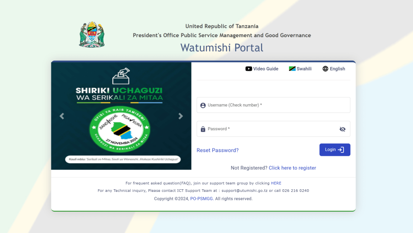 ESS Utumishi Login, Registration & How to Use